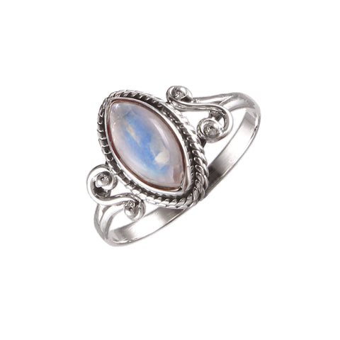 925 Sterling Silver Rainbow Moonstone Ring: A Stunning Statement of Elegance and Color