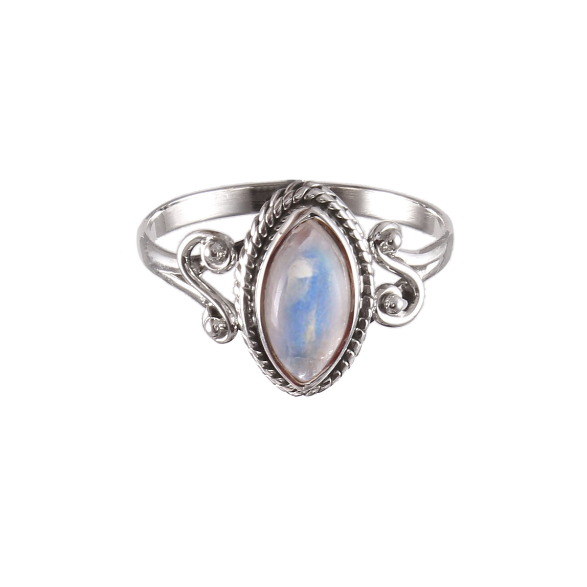 925 Sterling Silver Rainbow Moonstone Ring: A Stunning Statement of Elegance and Color