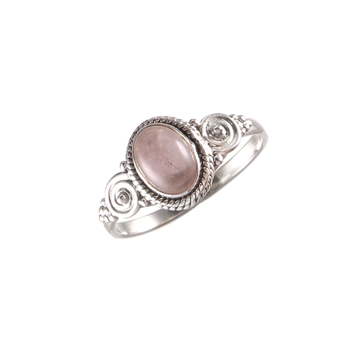 925 Sterling Silver Handmade Designer Rose Quartz Ring