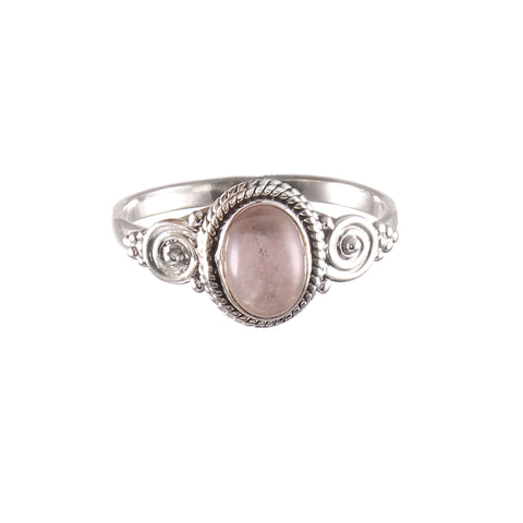 925 Sterling Silver Handmade Designer Rose Quartz Ring