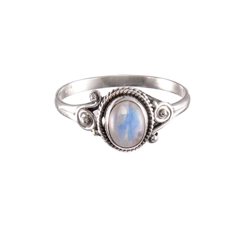 925 Sterling Silver Rainbow Moonstone Ring: Embrace Elegance and Spiritual Insight