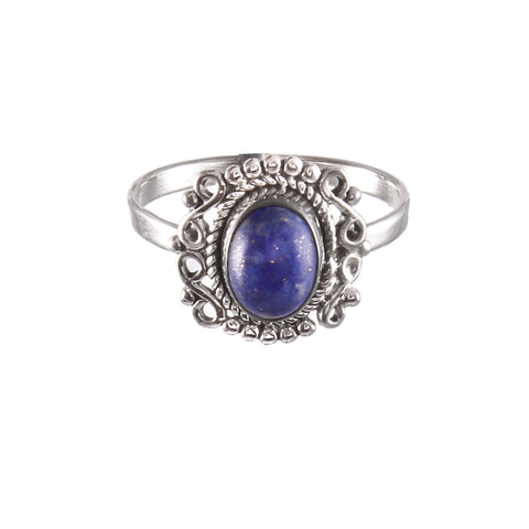 Natural Lapis Lazuli Gemstone Solid 925 Sterling Silver Ring For Women