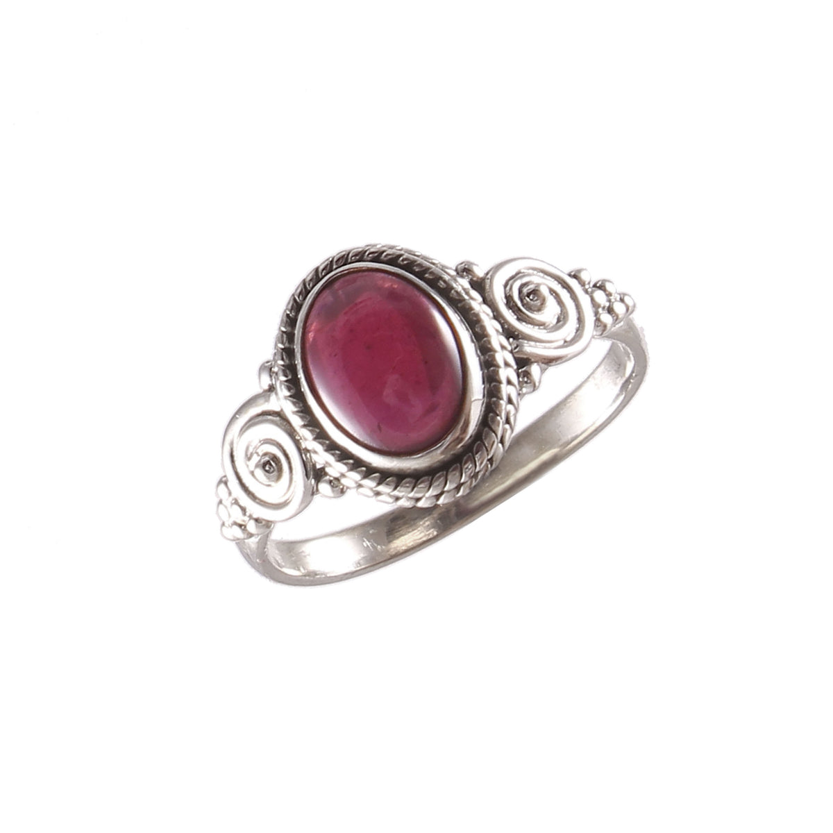 925 Sterling Silver Handmade Red Garnet Oval Shape Ring For Women By Jewelldiro