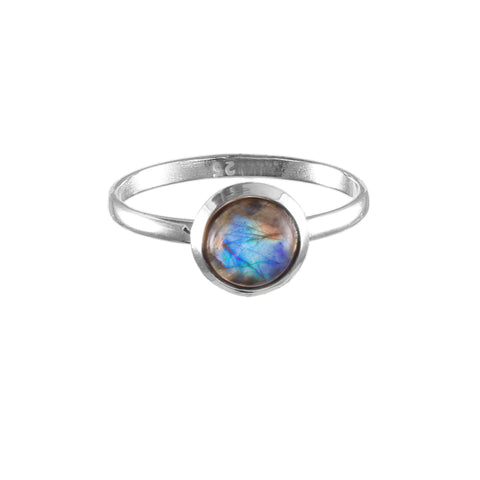 925 Sterling Silver Labradorite Round Shape Ring By Jewelldiro Jewellery