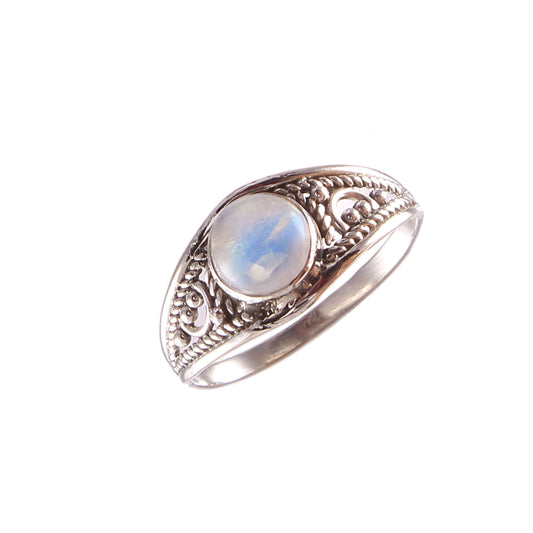 925 Sterling Silver Rainbow Moonstone Ring: Embrace Elegance and Mystical Beauty