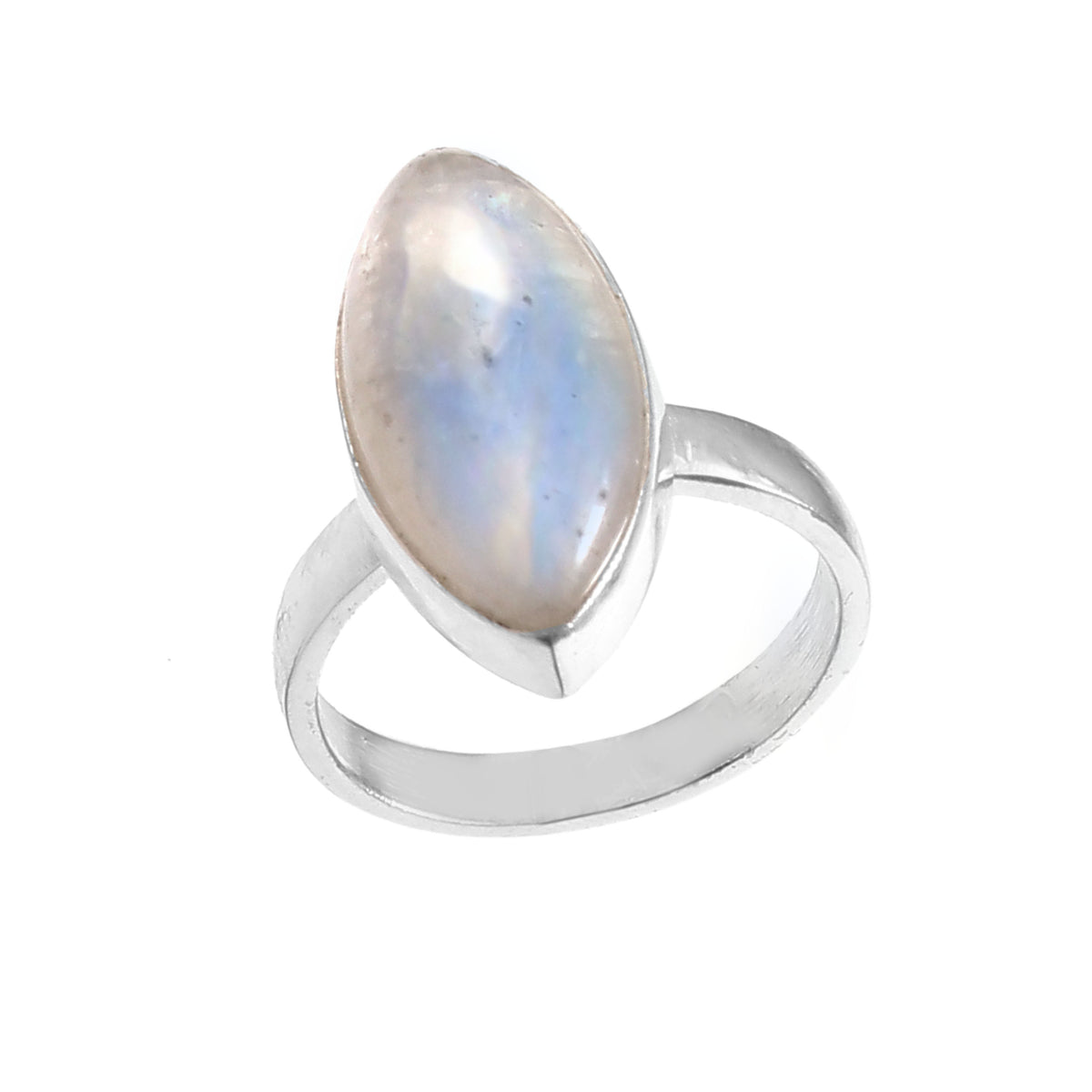 Silver Rainbow Moonstone Ring: A Captivating Fusion of Elegance and Color