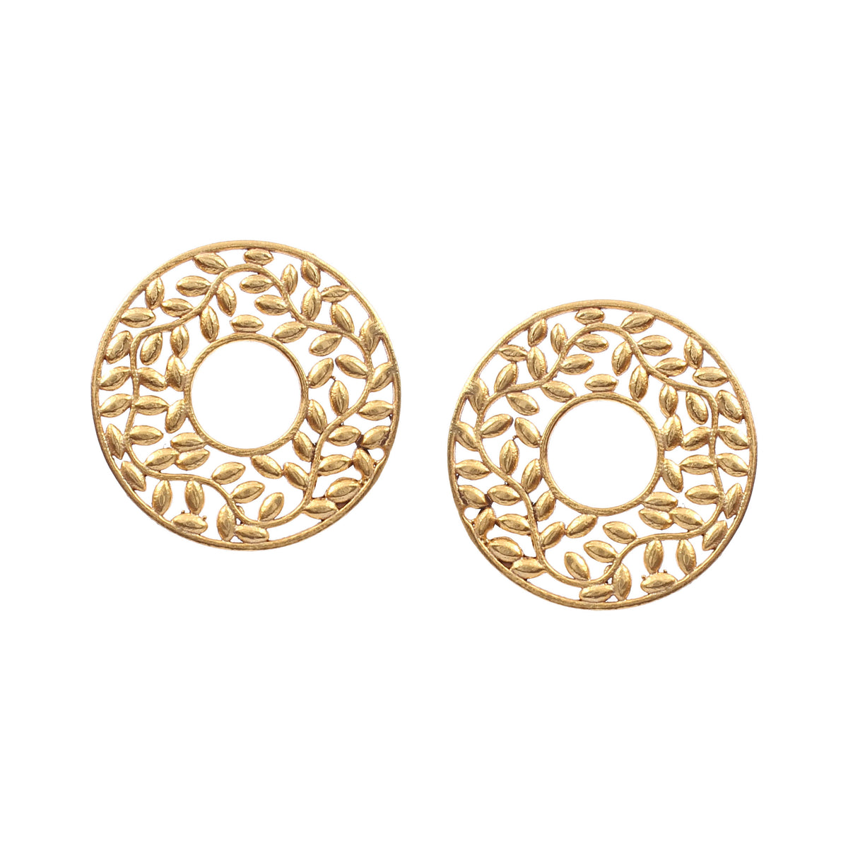 925 Sterling Silver Indian Design Hoop Stud Earrings