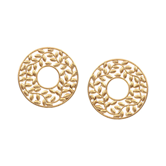 925 Sterling Silver Indian Design Hoop Stud Earrings