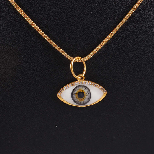 925 Sterling Silver Gold Plated Alluring Evil Eye Pendant