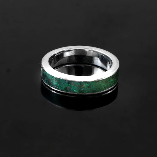 Solid 925 Sterling Silver Handmade Malachite Round Shape Ring