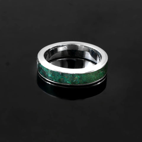 Solid 925 Sterling Silver Handmade Malachite Round Shape Ring