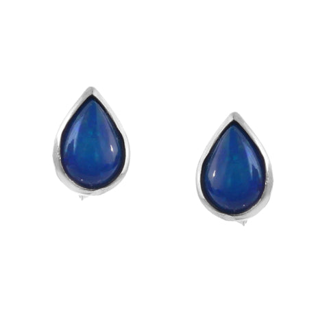 925 Sterling Silver Handmade Pear Shape Blue Opal Gemstone Stud Earring ift