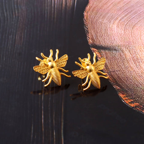 925 Sterling Silver Handmade Bee Shape Earrings: Nature-Inspired Jewelry for Women