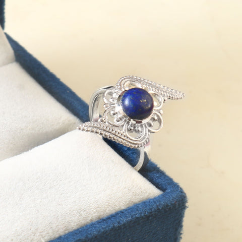 Fantastic Collection For Blue Lapis Lazuli 925 Sterling Silver Ring For Women