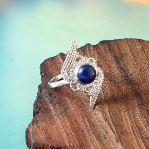 Fantastic Collection For Blue Lapis Lazuli 925 Sterling Silver Ring For Women