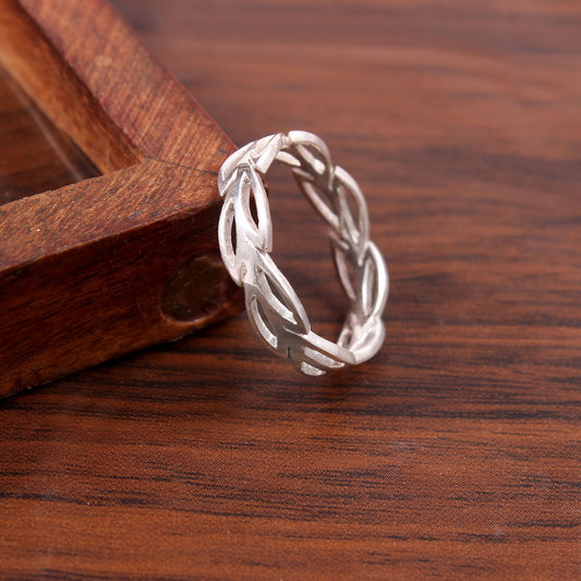 925 Sterling Silver Handmade Zig Zag Band Ring For Gift Women & Men By Jewelldiro