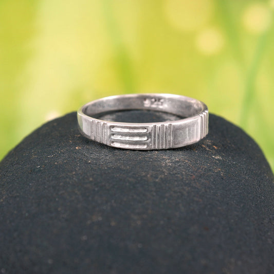 Solid 925 Sterling Silver Handmade Designer Band Ring Gift For Him