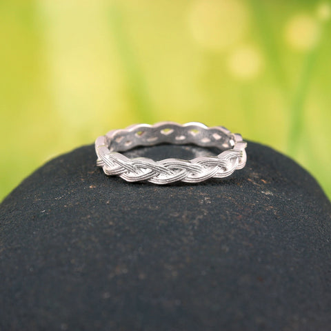 Solid 925 Sterling Silver Handmade Rope Designer Band Ring For Gift