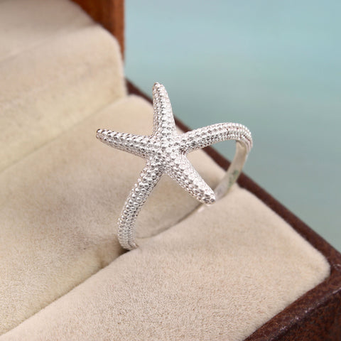 925 Sterling Silver Handmade Designer Starfish Ring Gift For Her