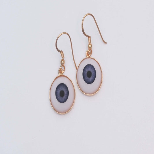 925 Sterling Silver Purple Evil Eye Gold Plated Dangle & Drop Earring By Jewelldiro