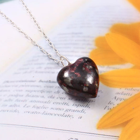 Heart Shape ! Eudialyte Gemstone 925 Sterling Silver Pendant Necklace For Women