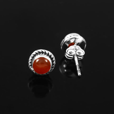 925 Sterling Silver Red Onyx Post Stud Earrings For Women By Jewelldiro