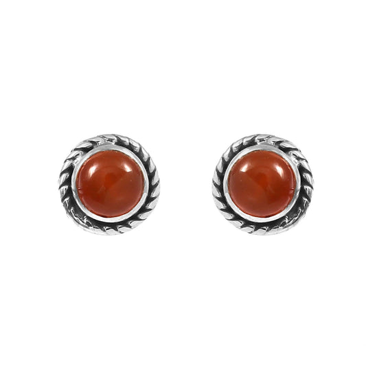 925 Sterling Silver Red Onyx Post Stud Earrings For Women By Jewelldiro