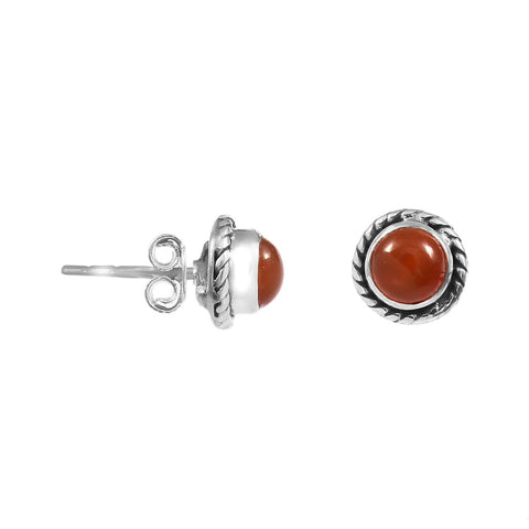 925 Sterling Silver Red Onyx Post Stud Earrings For Women By Jewelldiro