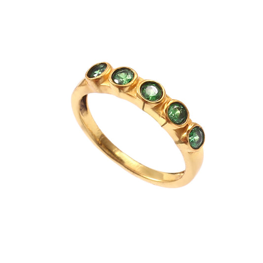 14K Gold Plated Emerald Ring 925 Sterling Silver Emerald Ring For Women Handmade Gemstone Silver Emerald Ring For Anniversary Gift