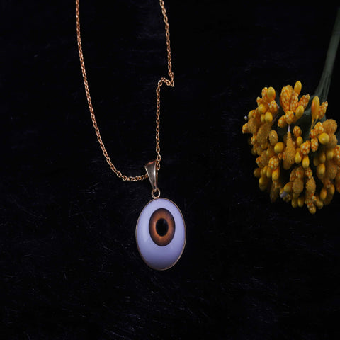 Gold Plated Evil Eye Necklace 925 Sterling SIlver Handmade Pendant By Jewelldiro