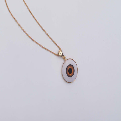 Gold Plated Evil Eye Necklace 925 Sterling SIlver Handmade Pendant By Jewelldiro