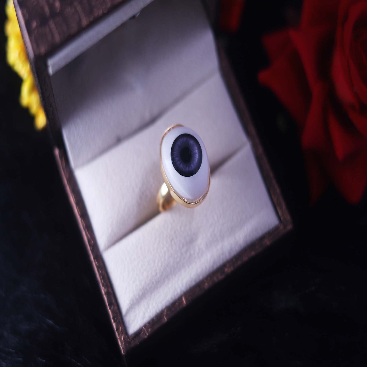 Dark Purple Evil Eye Adjustable Ring 925 Silver Evil Eye Rings For Women Charm Eye Ring Evil Eye Gold Plated Rings For Men Handmade Jewelry