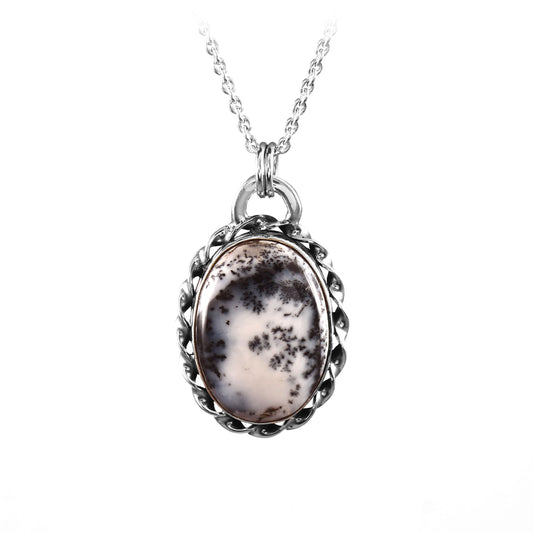 Shop Dendrite Opal Gemstone Handmade 925 Sterling Silver Oval Shape Pendant