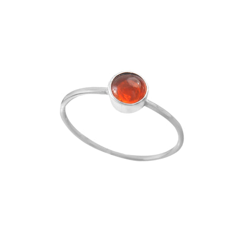 Solid 925 Sterling Silver Round Shape Red Opal Gemstone Ring