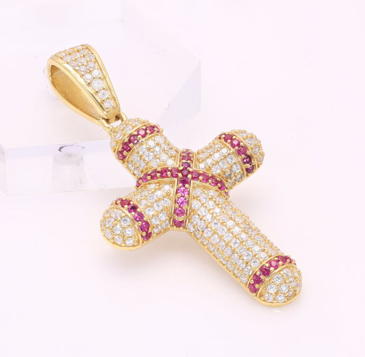 925 Sterling Silver Cubic Zircon Cross Pendant For Women Handmade Jewelry For Gifts Her