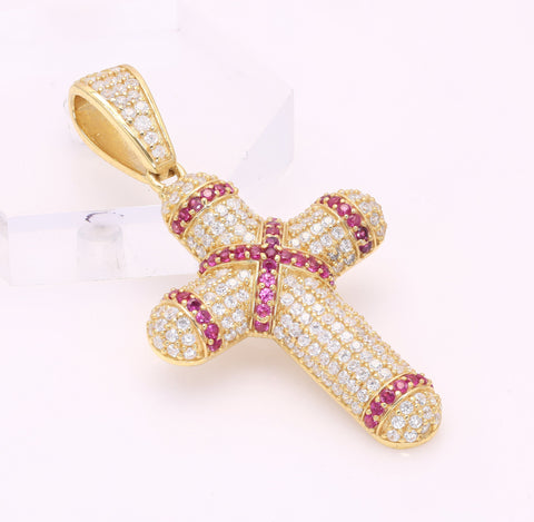 925 Sterling Silver Cubic Zircon Cross Pendant For Women Handmade Jewelry For Gifts Her