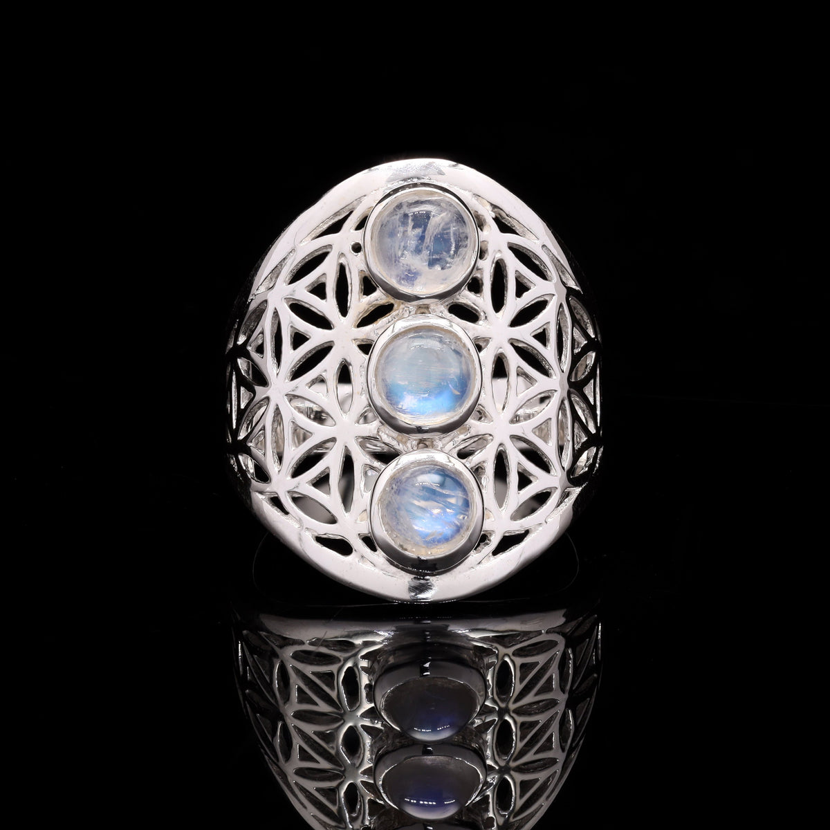 925 Sterling Silver Handmade Filigree Mini Mandala Round Ring