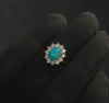 925 Sterling Silver Gold Plated Opal & Zircon Ring