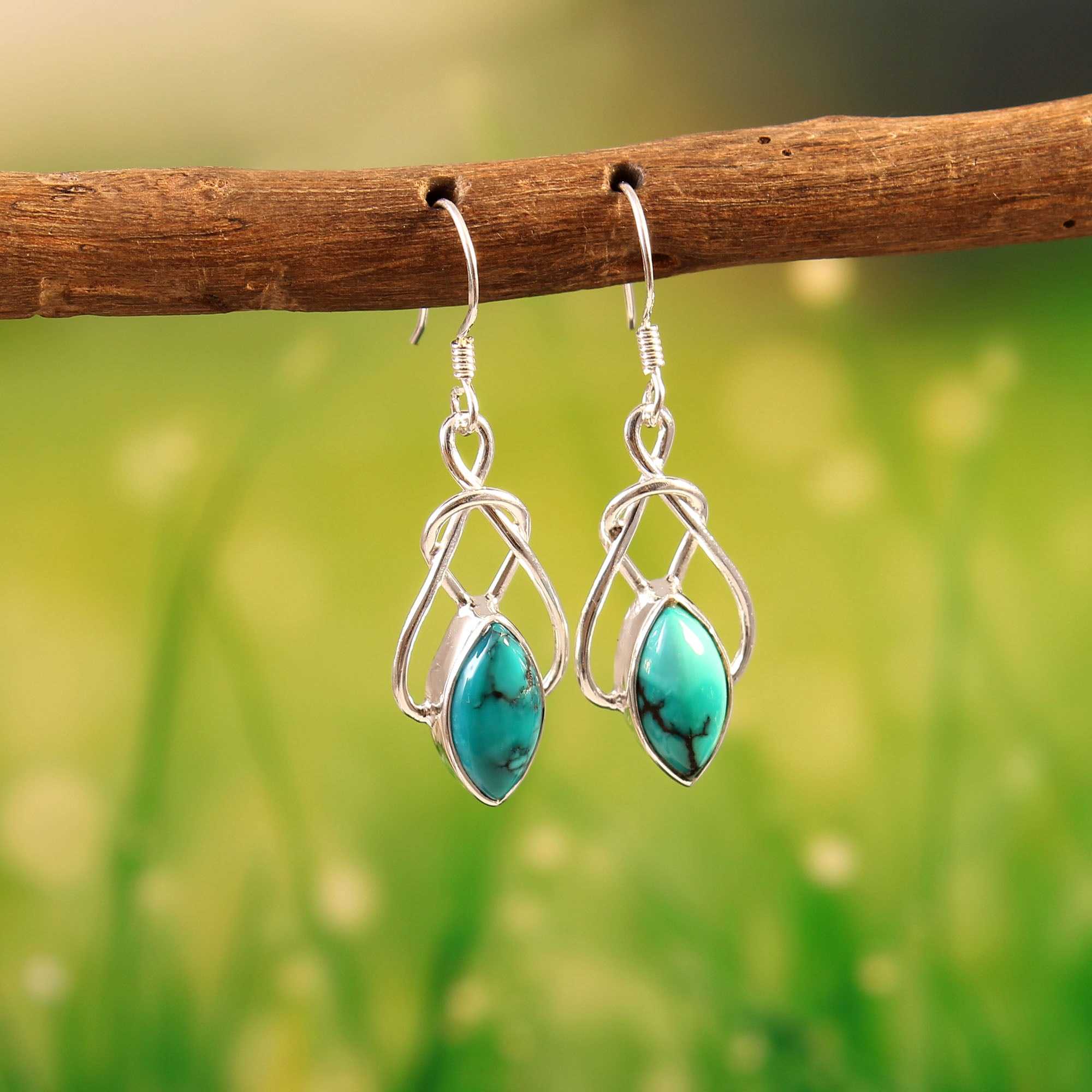 Agave Genuine Turquoise Earrings – Barse Jewelry