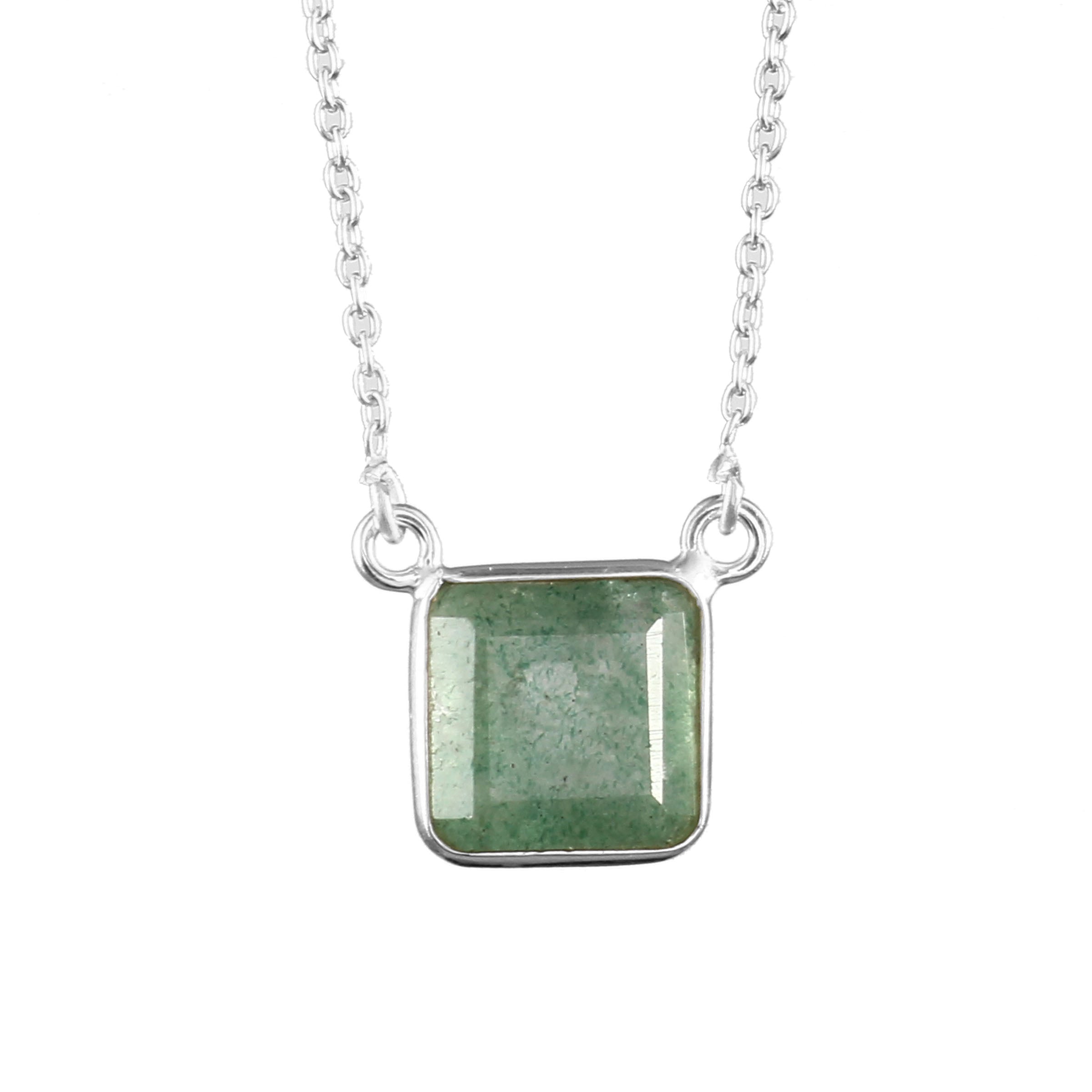 925 Sterling Silver Emerald Quartz Pendant jewelldiro