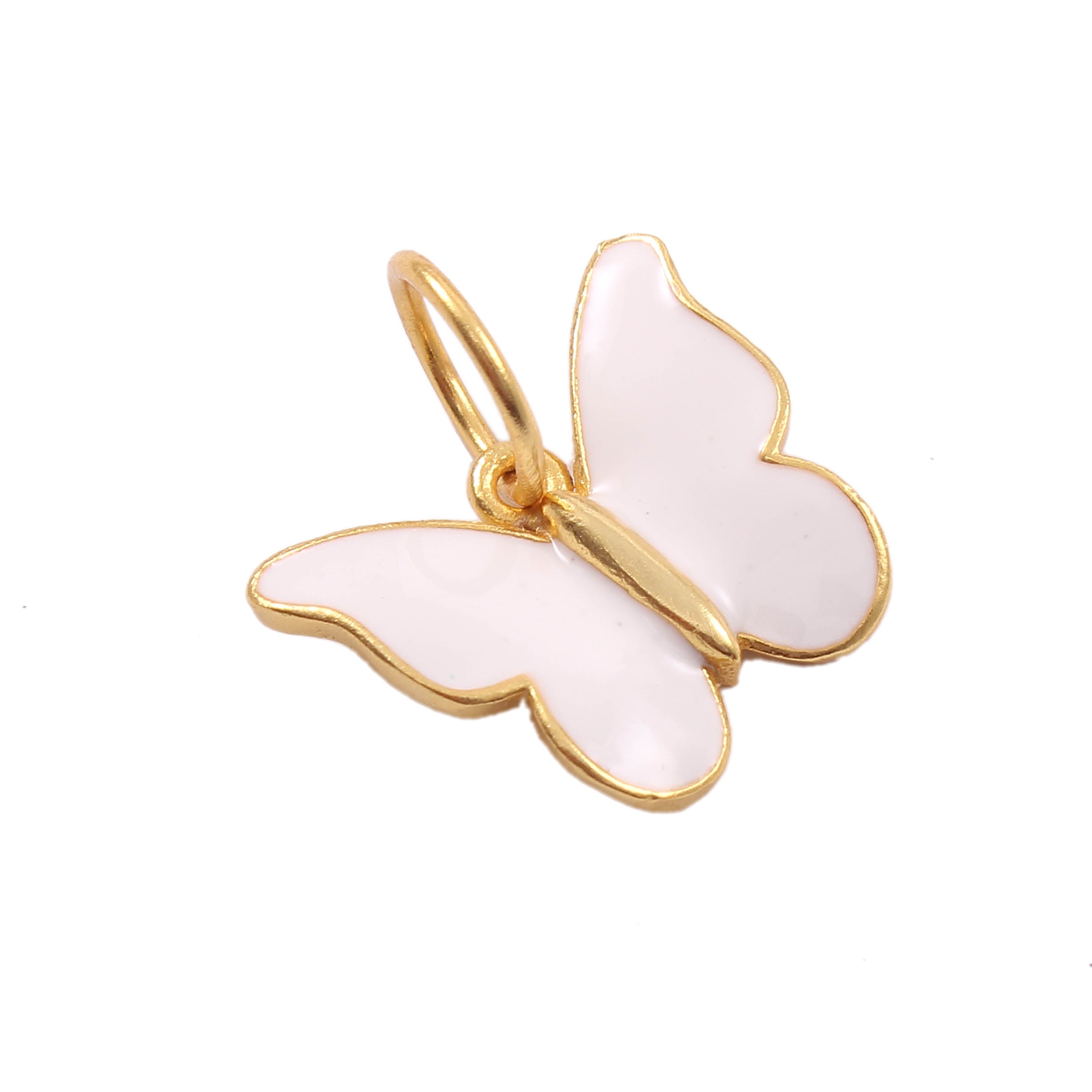 925 Sterling Silver Gold Plated Butterfly Enamel Pendant jewelldiro