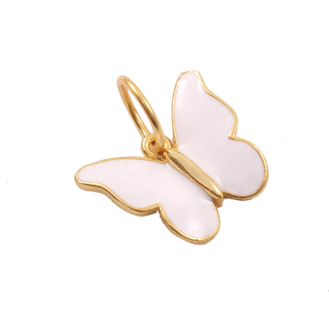 925 Sterling Silver Gold Plated Butterfly Enamel Pendant jewelldiro