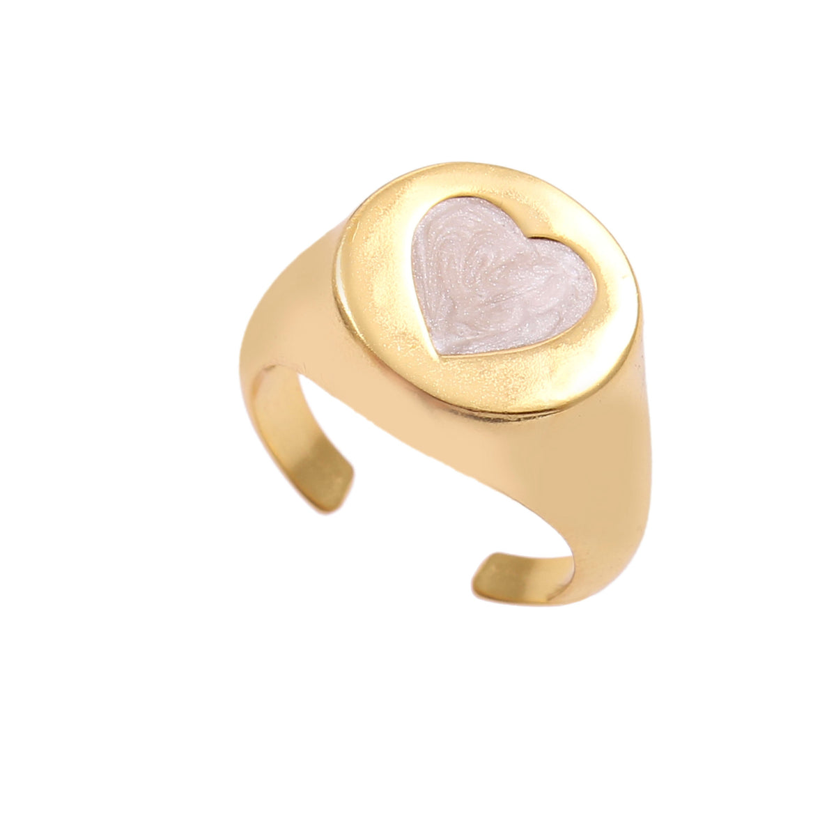 925 Sterling Silver Gold Plated Enamel Adjustable Ring jewelldiro