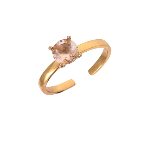 925 Sterling Silver Gold Plated Morganite Ring jewelldiro