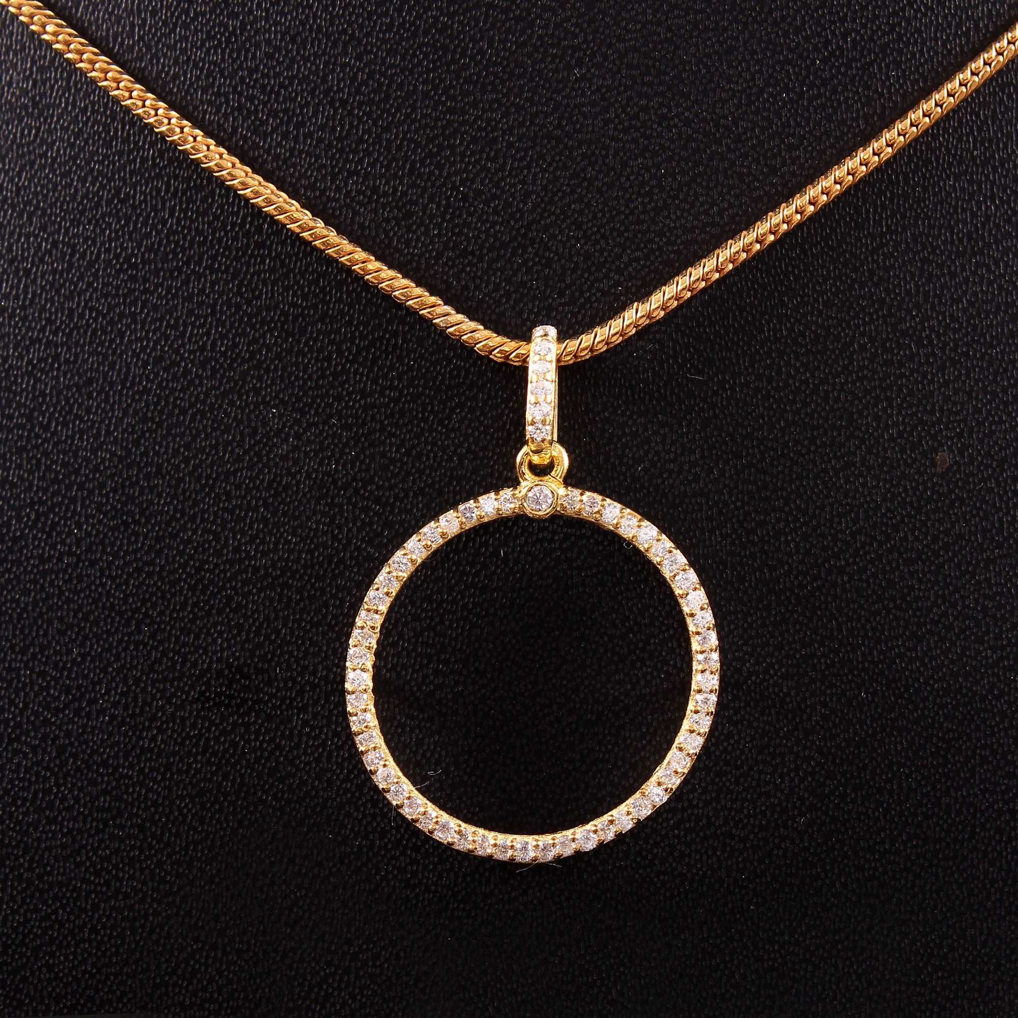 925 Sterling Silver Gold Plated Zircon Necklace jewelldiro